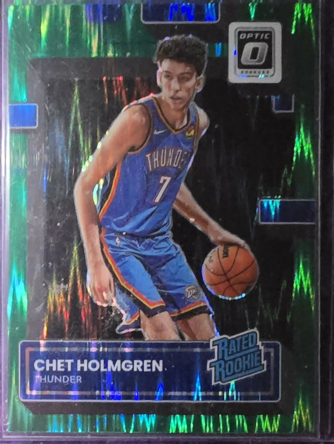 2022-23 PANINI OPTIC RR GREEN SHOCK PRIZM SP FANATICS EXCLUSIVE RC CHET HOLMGREN - Basketball Card Single