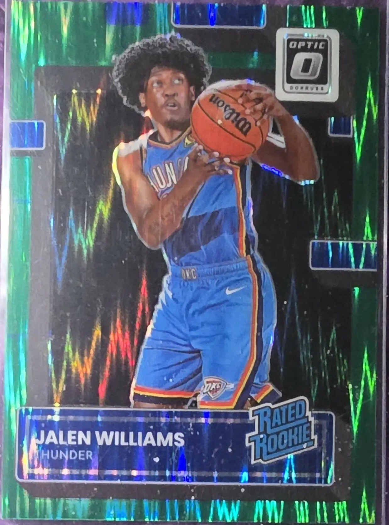 2022-23 PANINI OPTIC RR GREEN SHOCK PRIZM SP RC FANATICS EXCLUSIVE JALEN WILLIAMS - Basketball Card Single