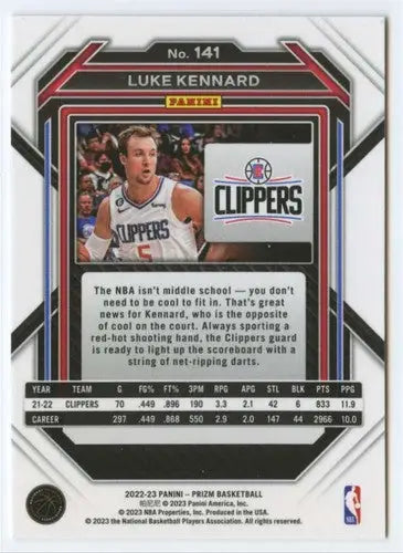 2022-23 Panini Prizm #141 Luke Kennard NM-MT Clippers ID:55466 - Basketball Card Single