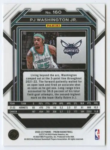 2022-23 Panini Prizm #160 PJ Washington Jr. NM-MT Hornets ID:55469 - Basketball Card Single