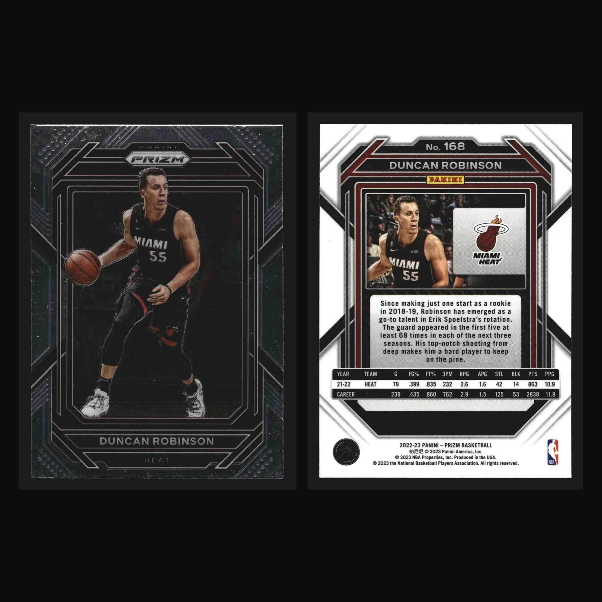 2022-23 Panini Prizm #168 Duncan Robinson Miami Heat