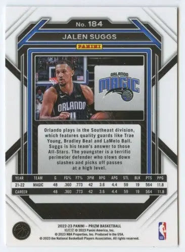 Original gloss Panini Prizm Jalen Suggs basketball card from 2022-23 Magic season