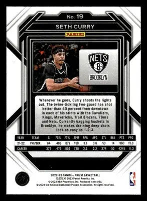2022-23 Panini Prizm #19 Seth Curry - Basketball Card Single