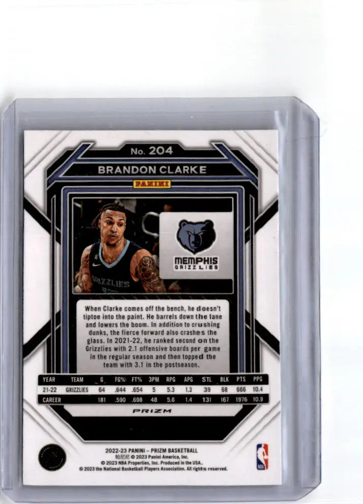 2022-23 Panini Prizm #204 Brandon Clarke Prizms Hyper