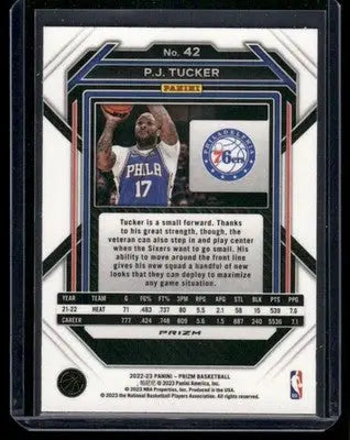 2022-23 Panini Prizm Basketball P.J. Tucker #42 Red Sparkle Basketball - Basketball Card Single
