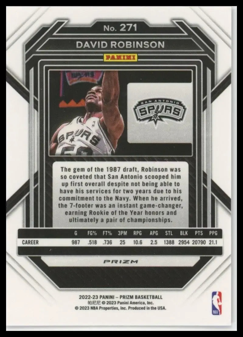 2022-23 Panini Prizm - David Robinson #271 Red Ice Prizm
