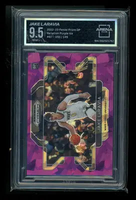 2022-23 Panini Prizm Jake LaRavia #87 Purple Ice RC 093/149 Variation AC 9.5 - Basketball Card Single