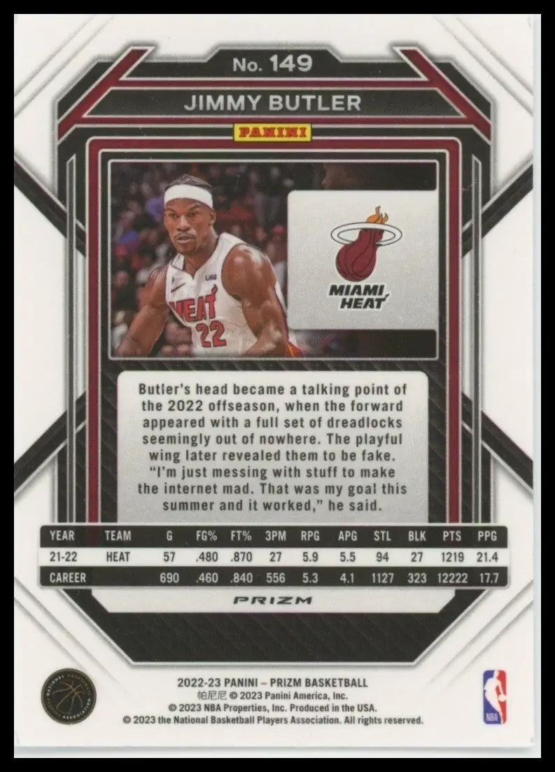 2022-23 Panini Prizm - Jimmy Butler #149 Ice Prizm