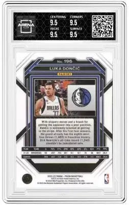 Graded Panini Prizm Luka Dončić Arena Club basketball trading card 9.5