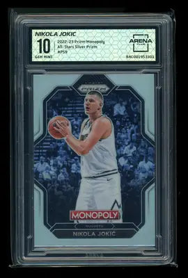 2022-23 Panini Prizm Monopoly All-Stars Silver Prizm Nikola Jokić #PS9 AC 10 - Basketball Card Single