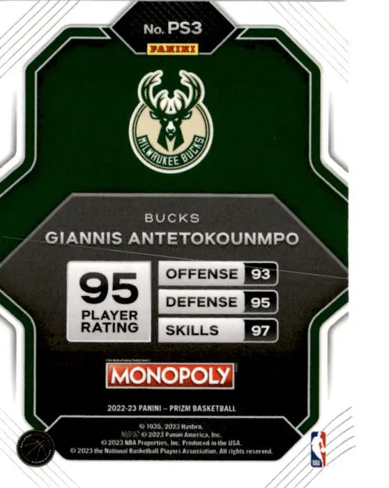 2022-23 Panini Prizm Monopoly #PS3 Giannis Antetokounmpo Prizm All-Stars - Basketball Card Single