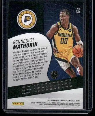 2022-23 Panini Revolution Basketball Bennedict Mathurin #126 RC Basketball - Basketball Card Single