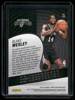2022-23 Panini Revolution Basketball Blake Wesley #102 RC Basketball - Basketball Card Single
