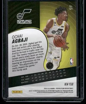 2022-23 Panini Revolution Basketball Ochai Agbaji #121 New Year RC Basketball - Basketball Card Single