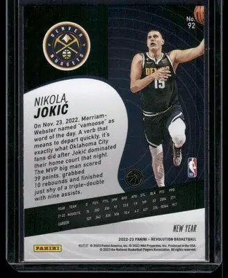 2022-23 Panini Revolution New Year Nikola Jokic #92 Basketball - Basketball Card Single