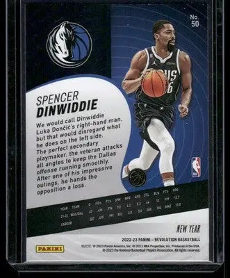 2022-23 Panini Revolution New Year Spencer Dinwiddie #50 Basketball - Basketball Card Single