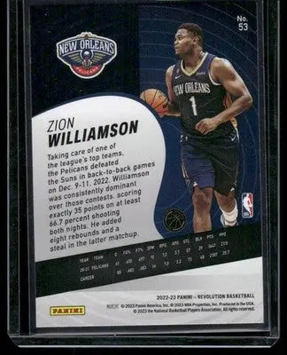 2022-23 Panini Revolution Zion Williamson #53 Basketball - Basketball Card Single
