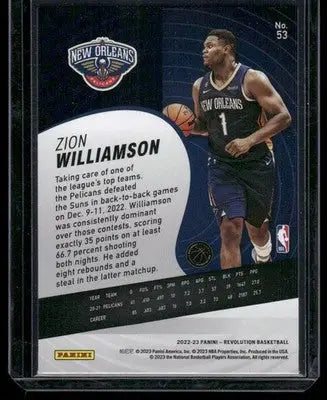 2022-23 Panini Revolution Zion Williamson #53 Groove Basketball - Basketball Card Single
