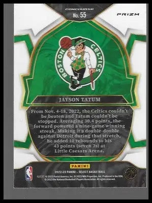2022-23 Panini Select #55 Jayson Tatum Blue Prizms