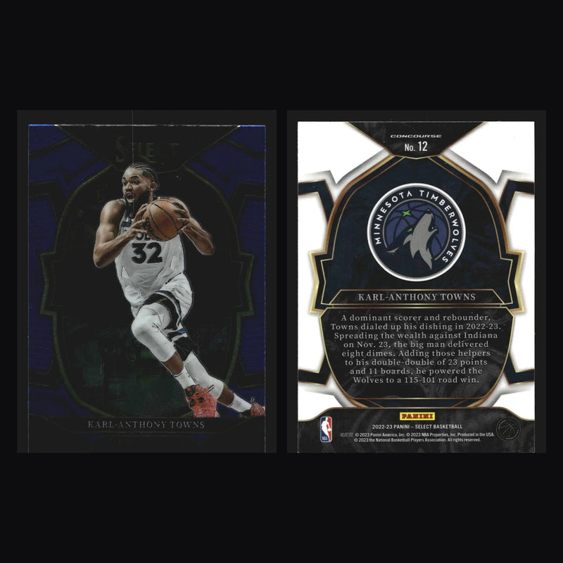 2022-23 Panini Select Karl-Anthony Towns #12 Concourse Blue Retail - Basketball Card Single