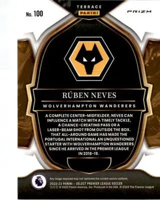 2022-23 Panini Select Premier League #100 Ruben Neves Silver - Soccer Card Single