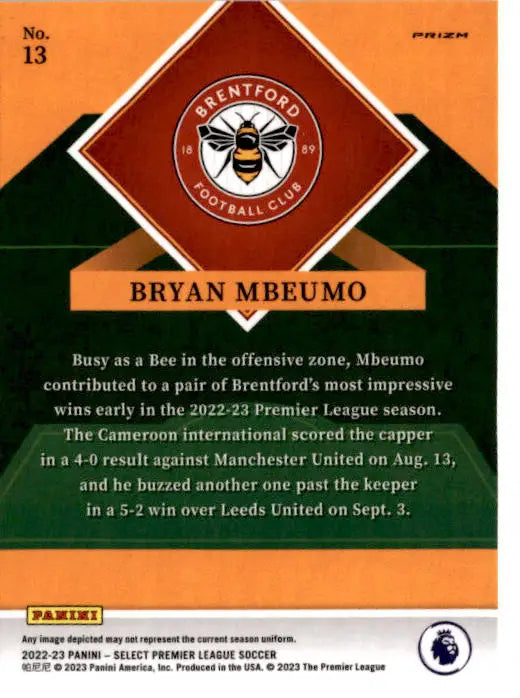2022-23 Panini Select Premier League #13 Bryan Mbeumo Select Stars - Soccer Card Single
