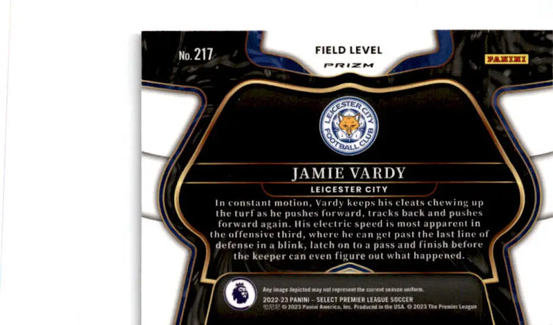 2022-23 Panini Select Premier League #217 Jamie Vardy Pink Ice - Soccer Card Single