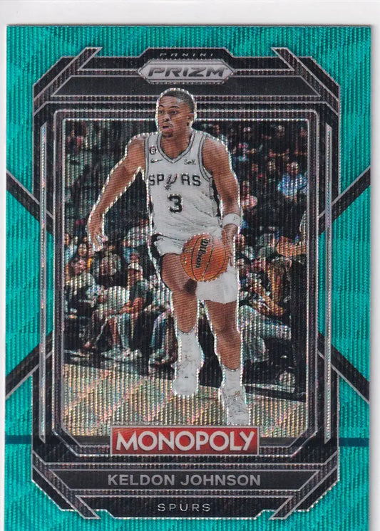 2022-23 PRIZM #79 KELDON JOHNSON TEAL WAVE- SAN ANTONIO SPURS - Basketball Card Single