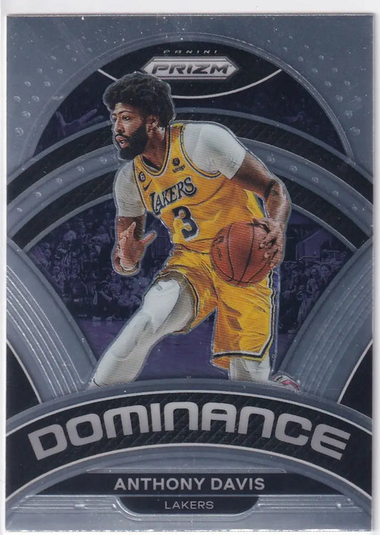 2022-23 PRIZM #8 ANTHONY DAVIS DOMINANCE- LOS ANGELES LAKERS - Basketball Card Single