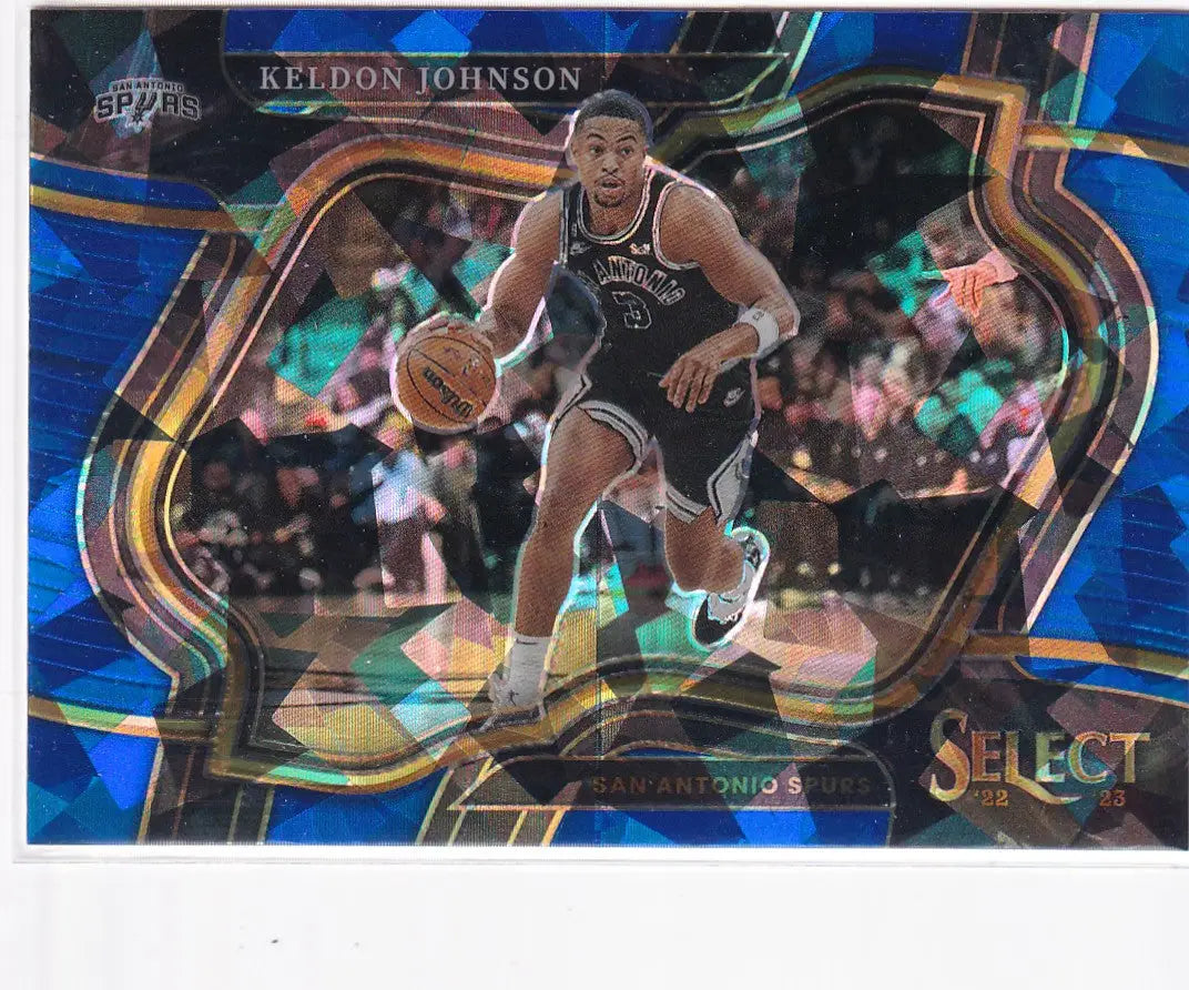 2022-23 SELECT #254 KELDON JOHNSON COURTSIDE CRACKED ICE- SAN ANTONIO SPURS