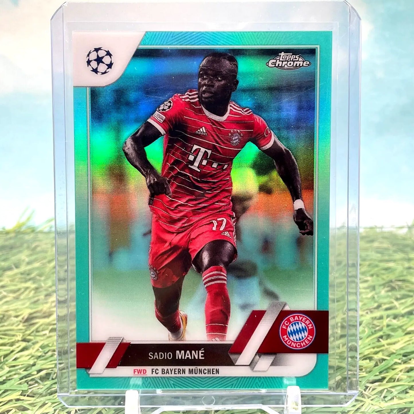 2022-23 Topps Chrome UEFA Club Competitions Aqua Refractor Sadio Mané Soccer Card