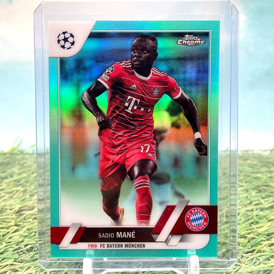 2022-23 Topps Chrome UEFA Club Competitions Aqua Refractor Sadio Mané Soccer Card