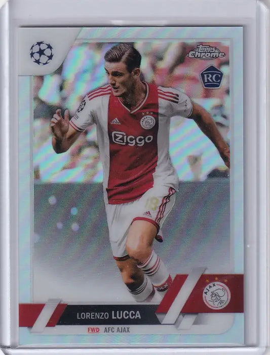 2022-23 Topps Chrome UEFA Refractor #143 Lorenzo Lucca AFC Ajax - Soccer Card Single
