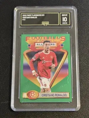 2022-23 Topps Finest Flashbacks UEFA Cristiano Ronaldo Refractor GMA 10 - Soccer Card Single