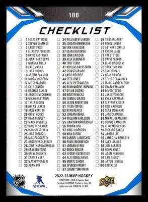 2022-23 Upper Deck MVP #100 Lucas Raymond Blue Script - Hockey Card Single