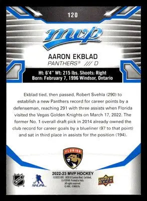 2022-23 Upper Deck MVP #120 Aaron Ekblad Blue Script - Hockey Card Single