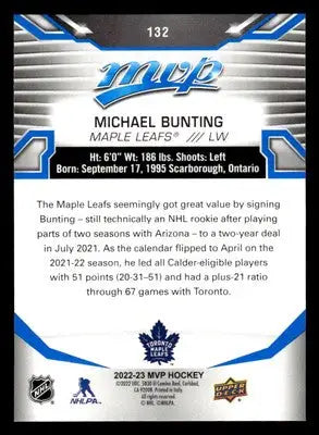 2022-23 Upper Deck MVP #132 Michael Bunting Blue Script - Hockey Card Single