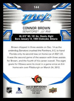 2022-23 Upper Deck MVP #144 Connor Brown Blue Script - Hockey Card Single