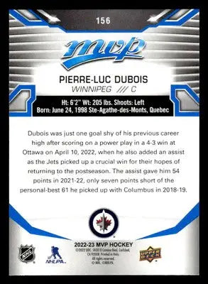 2022-23 Upper Deck MVP #156 Pierre-Luc Dubois Blue Script - Hockey Card Single