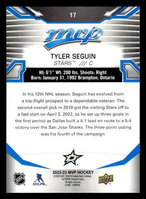 2022-23 Upper Deck MVP #17 Tyler Seguin Blue Script - Hockey Card Single