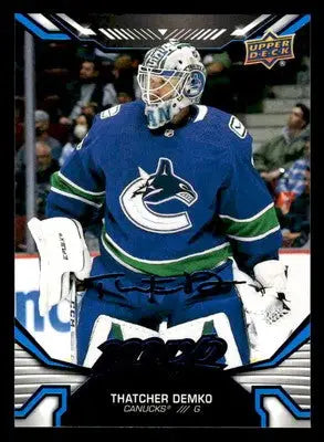2022-23 Upper Deck MVP #171 Thatcher Demko Blue Script - Hockey Card Single