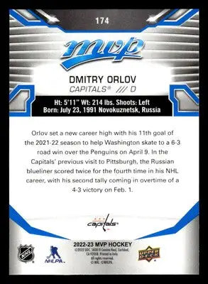 2022-23 Upper Deck MVP #174 Dmitry Orlov Blue Script - Hockey Card Single