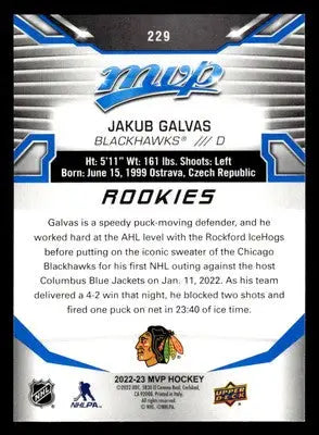 2022-23 Upper Deck MVP #229 Jakub Galvas Blue Script - Hockey Card Single