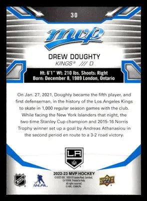 2022-23 Upper Deck MVP #30 Drew Doughty Blue Script - Hockey Card Single