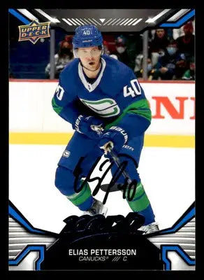 2022-23 Upper Deck MVP #4 Elias Pettersson Blue Script - Hockey Card Single