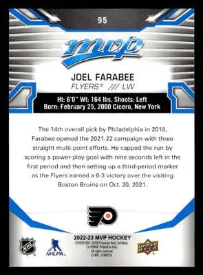 2022-23 Upper Deck MVP #95 Joel Farabee Blue Script - Hockey Card Single