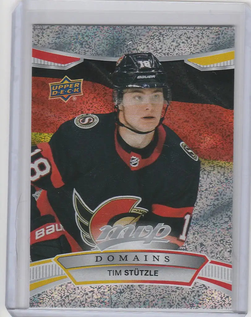 Hockey trading card of Tim Stutzle Ottawa Senators from Upper Deck MVP collection