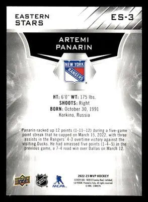 2022-23 Upper Deck MVP #ES-3 Artemi Panarin Eastern Stars - Hockey Card Single