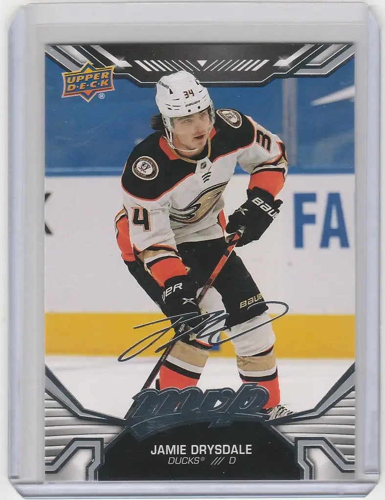 Hockey trading card of Jamie Drysdale from Upper Deck MVP Silver Script Anaheim Ducks