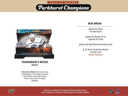2022/23 Upper Deck Parkhurst Champions Hockey 5-Pack Blaster Box - Sports Card Hobby Boxes